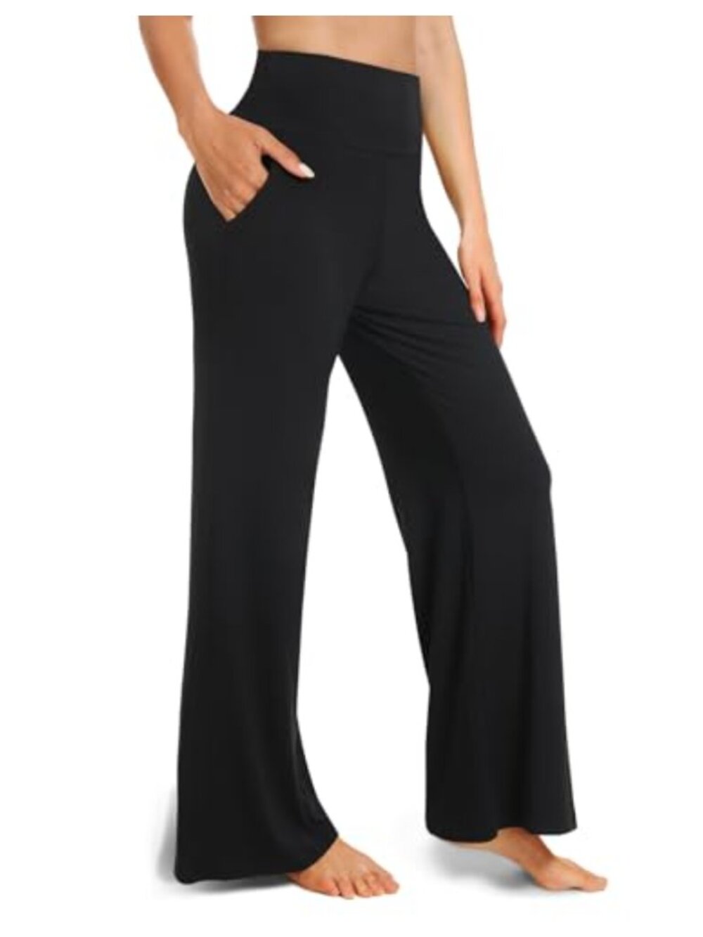 High Waist Wide Leg Pants with Pockets Lounge Yoga Workout Palazzo Plus Size